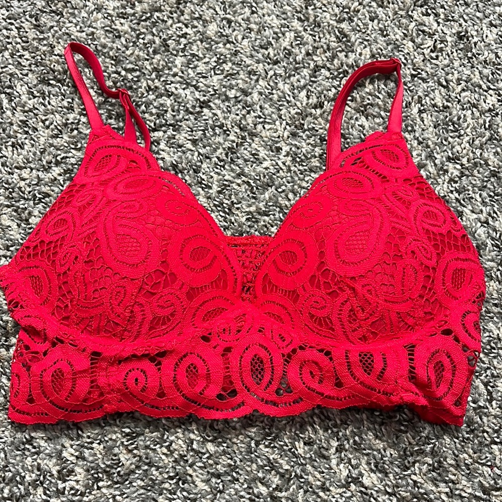 red push up bralette